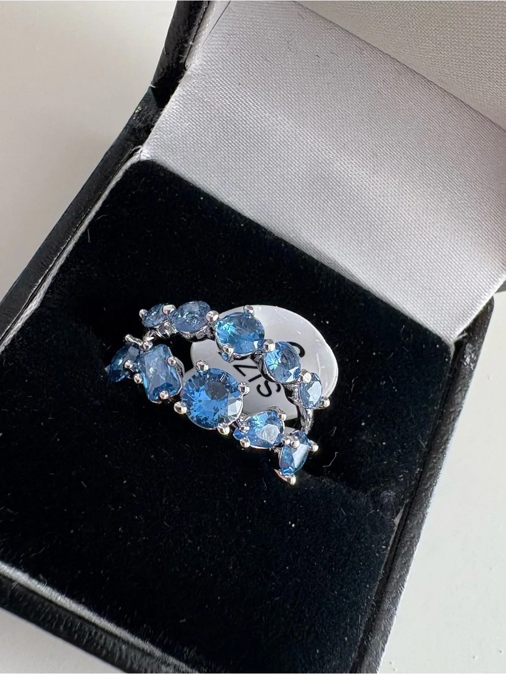 Bomb Party It’s Been You Forever Ring RBP8238 Aqua Blue Spinel Rhodium Plating